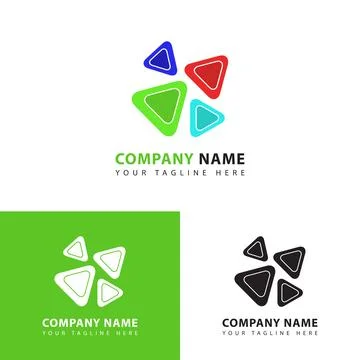 Abstract play vector logo Stock Illustration