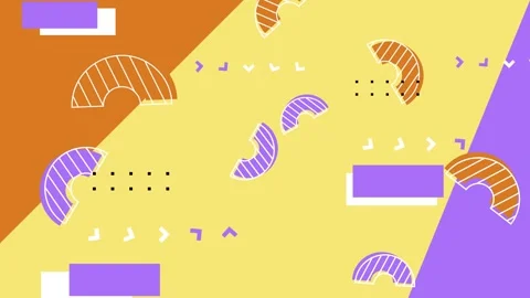 Abstract playful background with geometric shapes and modern details seamless 4k Stock Footage 295751582