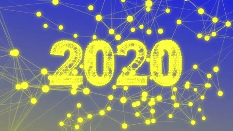 Abstract Plexus Animation Background with Text 2020 Stock Footage 122511827
