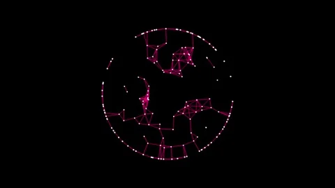 Abstract plexus animation of a glowing sphere in a dark digital space Stock Footage 327545393