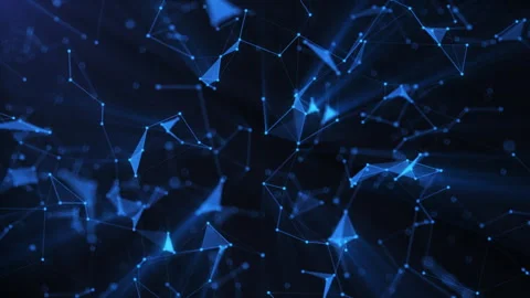 Abstract plexus background of blue lines and dots connected in the space. Stock Footage 307865430