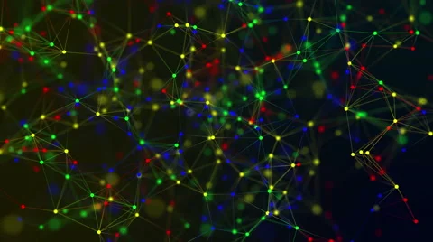 Abstract plexus background with color lines and dots Stock Footage 67548486