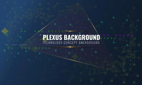 Abstract plexus background with connected lines and dots. Wave flow for your Stock Illustration
