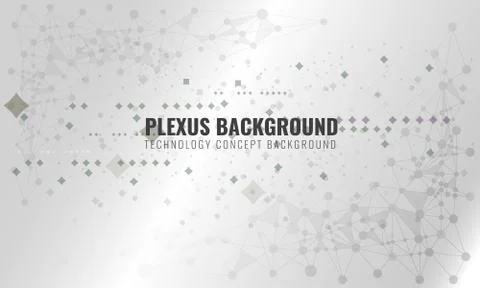 Abstract plexus background with connected lines and dots. Wave flow for your Stock Illustration
