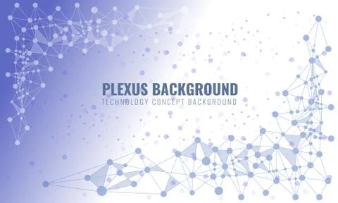 Abstract plexus background with connected lines and dots. Wave flow for your Stock Illustration