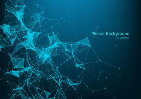 Abstract plexus background with connected lines and dots. Wave flow. Plexus g Illustrazione stock