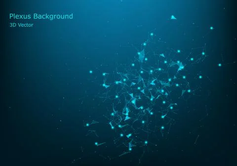 Abstract plexus background with connected lines and dots. Plexus geometric ef Stock Illustration