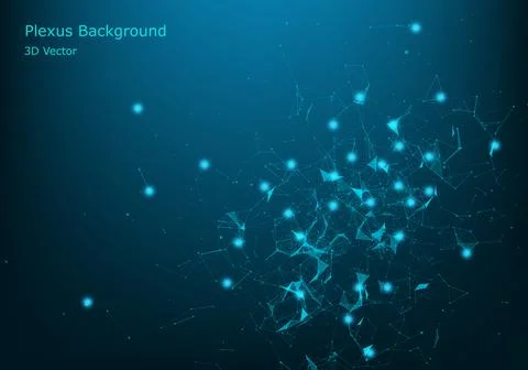 Abstract plexus background with connected lines and dots. Plexus geometric ef Illustrazione stock