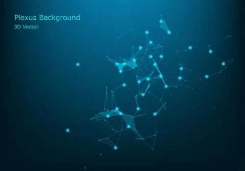 Abstract plexus background with connected lines and dots. Wave flow. Plexus g Stock Illustration