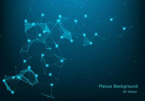 Abstract plexus background with connected lines and dots. Wave flow. Plexus g Stock Illustration