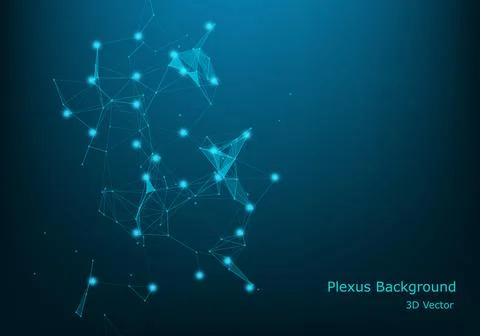 Abstract plexus background with connected lines and dots. Wave flow. Plexus g Stock Illustration