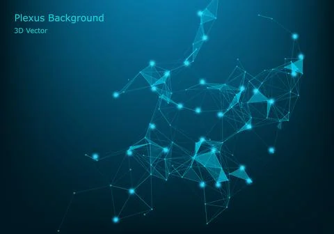Abstract plexus background with connected lines and dots. Wave flow. Plexus g Stock Illustration
