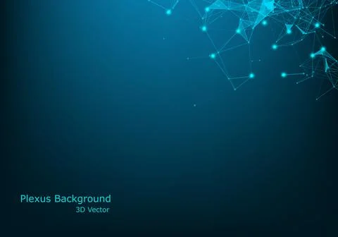 Abstract plexus background with connected lines and dots. Wave flow. Plexus g Stock Illustration