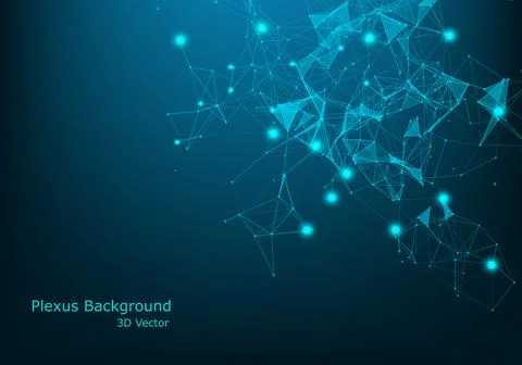 Abstract plexus background with connected lines and dots. Wave flow. Plexus g Stock Illustration