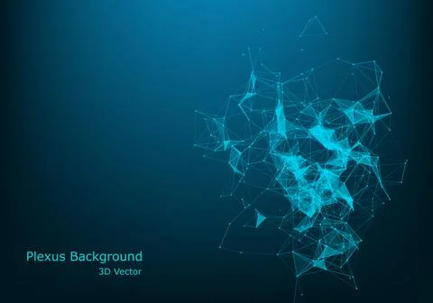 Abstract plexus background with connected lines and dots. Wave flow. Plexus g 스톡 일러스트