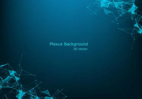 Abstract plexus background with connected lines and dots. Wave flow. Plexus g Stock Illustration
