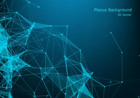 Abstract plexus background with connected lines and dots. Wave flow. Plexus g Stock Illustration