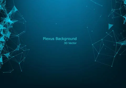 Abstract plexus background with connected lines and dots. Wave flow. Plexus g Stock Illustration