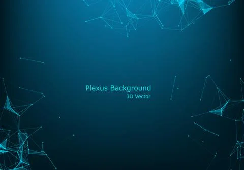 Abstract plexus background with connected lines and dots. Wave flow. Plexus g Stock Illustration