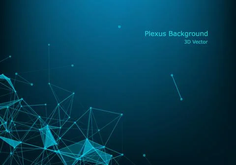Abstract plexus background with connected lines and dots. Wave flow. Plexus g Stock Illustration