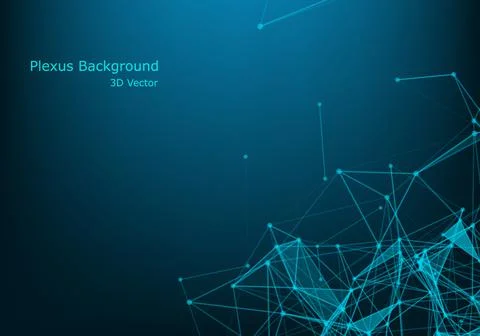 Abstract plexus background with connected lines and dots. Wave flow. Plexus g Illustrazione stock