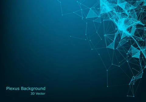 Abstract plexus background with connected lines and dots. Wave flow. Plexus g Stockillustratie