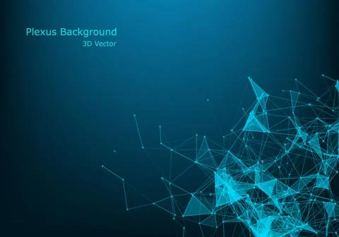 Abstract plexus background with connected lines and dots. Wave flow. Plexus g 库存插图