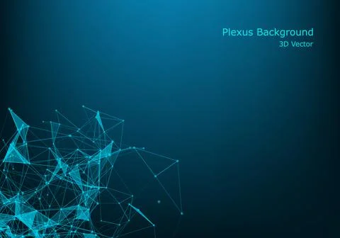 Abstract plexus background with connected lines and dots. Wave flow. Plexus g Illustrazione stock