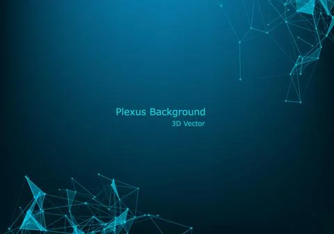 Abstract plexus background with connected lines and dots. Wave flow. Plexus g Stock Illustration