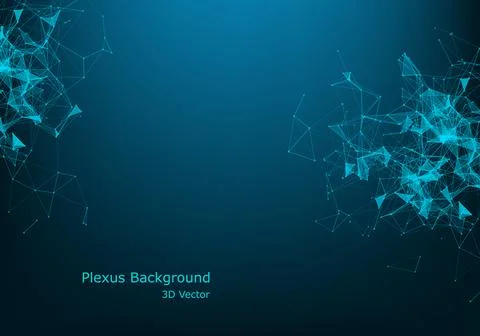 Abstract plexus background with connected lines and dots. Wave flow. Plexus g Illustrazione stock