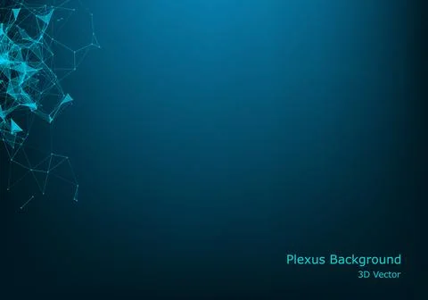 Abstract plexus background with connected lines and dots. Wave flow. Plexus g Stock Illustration