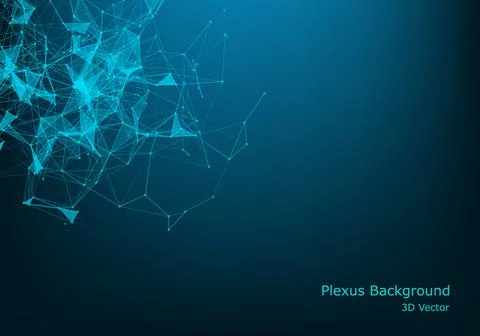 Abstract plexus background with connected lines and dots. Wave flow. Plexus g Stock Illustration