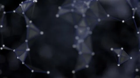 Abstract plexus background. Connection of blue lines and dots making a polygonal イラスト素材