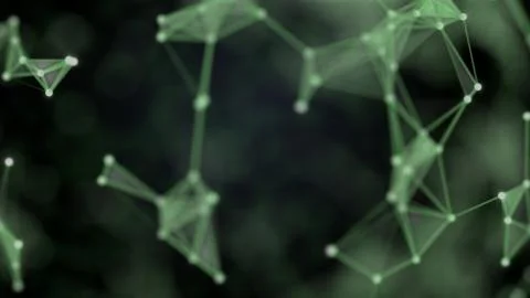 Abstract plexus background. Connection of green lines and dots making a Stock Illustration