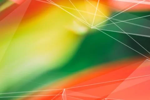 Abstract Plexus Background. Geometric poligonal texture on floral blurred bac Stock-Illustration