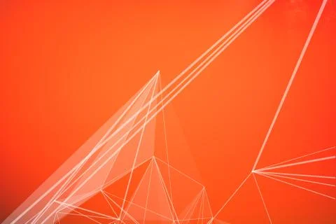 Abstract Plexus Background. Geometric poligonal texture on floral blurred bac Stock-Illustration