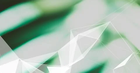 Abstract Plexus Background. Geometric poligonal texture on palm leaves blurre 스톡 사진