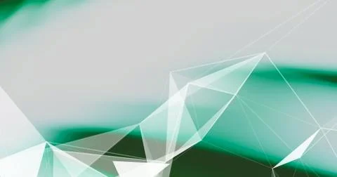 Abstract Plexus Background. Geometric poligonal texture on palm leaves blurre Stock Photos