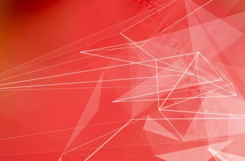 Abstract Plexus Background. Geometric poligonal texture on floral blurred bac 스톡 사진