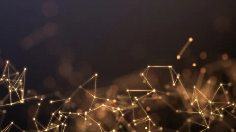 Abstract plexus background with glowing yellow and orange connecting lines .. Stock Footage 278545374