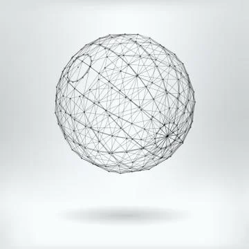 Abstract Plexus  Ball - vector illustration 스톡 일러스트