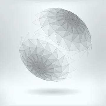 Abstract Plexus  Ball - vector illustration 스톡 일러스트