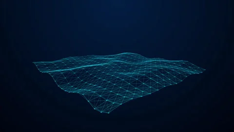 Abstract Plexus Blue Geometrical Shapes, Connection And Web Concept Stock Footage 338221202