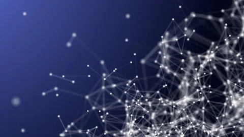 Abstract plexus composition of lines and dots smoothly and slowly rotating Stock Footage 148988400