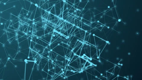 Abstract plexus composition of lines and dots smoothly and slowly rotating Stock Footage 150738310