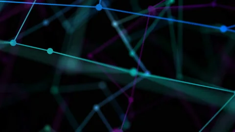 Abstract plexus connected lines and dots particles. Corporate business Stock Footage 114307218
