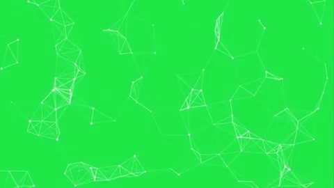 Abstract Plexus Connecting Dots &amp; Lines Network Animation Green Screen Video stock 303382100