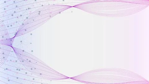 Abstract plexus connection with wave flow on gradient background. Stock Illustration