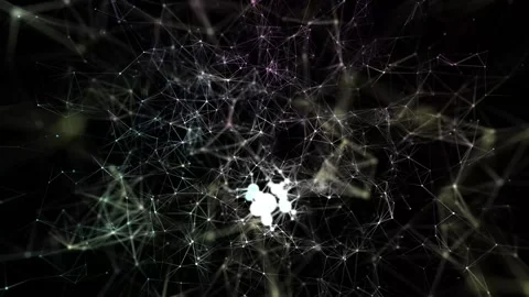 Abstract plexus with floating molecular clusters. Neural network. Stock Footage 318590385