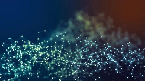 Abstract Plexus geometric technology moving lines, dots and triangles loop Stock Footage 180277570